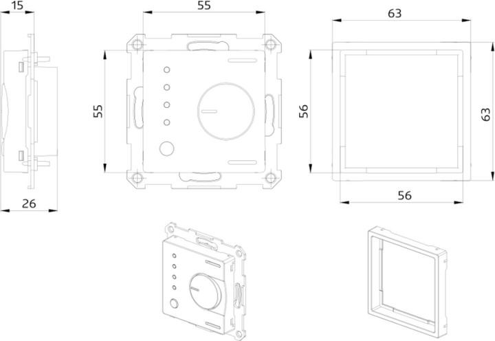 Image du produit BEG Régulateur de température ambiante UP KNX 3 KNX ws Système de bus KNX Élément de commande