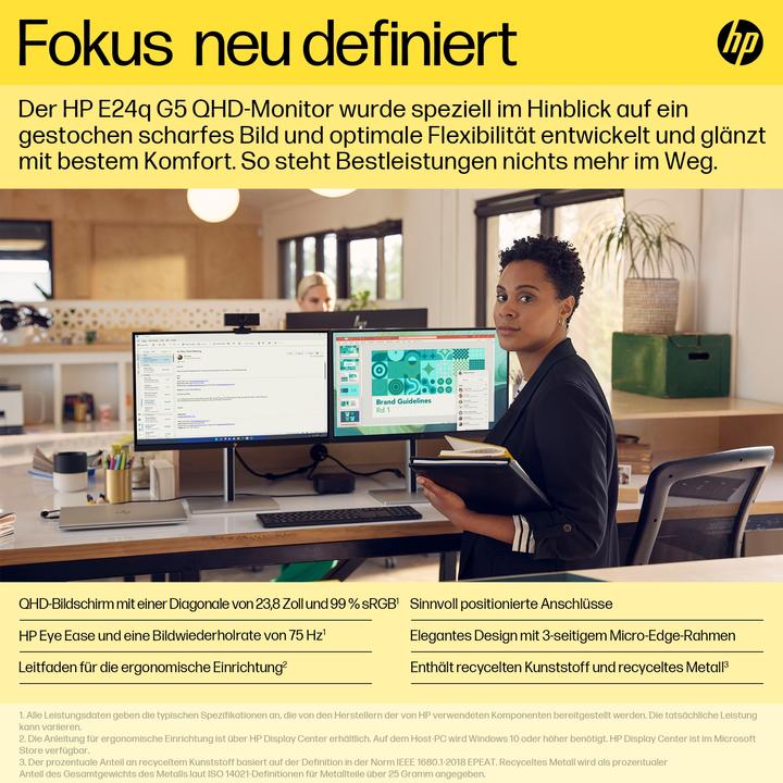 Actual product image HP E24q G5 (2560 x 1440 pixels, 23.80")