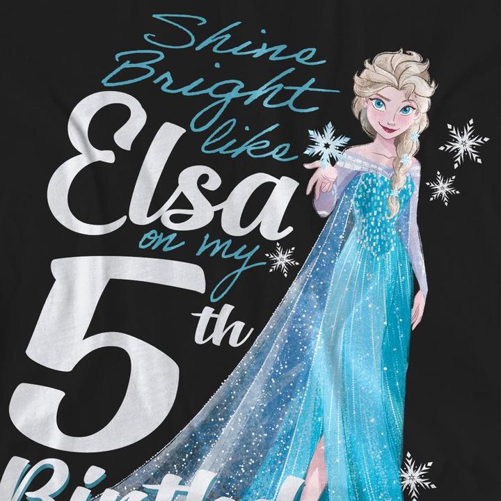 Immagine prodotto Disney Frozen Bright Like Elsa Maglietta 5° Compleanno Adulto Unisex (XXL)