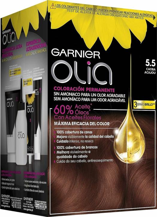 Actual product image Garnier OLIA Coloración Permanente #5,5 Caoba 4 pz (5.5 Mahogany)