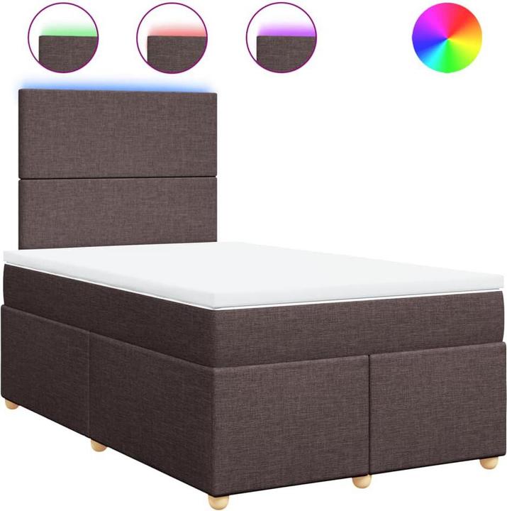 Immagine prodotto VidaXL Letto a molle Letto imbottito Letto con materasso in tessuto marrone scuro 120x190cm (120 x 190 cm)