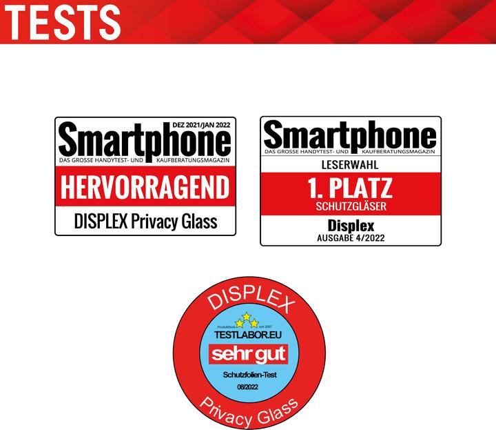 Produktbild Displex Real Glass, Privacy Full Cover Panzerglas (1 Stück, Apple iPhone 14 Pro Max)