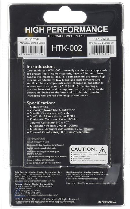 Produktbild Cooler Master Wärmeleitpaste (4.50 W/m K, 5 g)