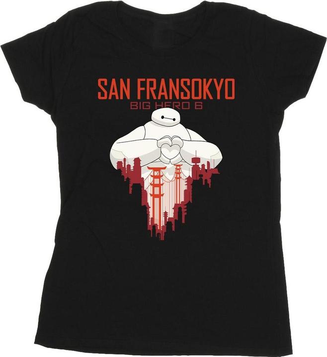 Immagine prodotto Disney Big Hero 6 Baymax San Fransokyo Heart Maglietta Donna (M)