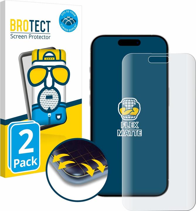 Actual product image BROTECT Full-Cover Protector Matte (2 Piece, Apple iPhone 15 Pro Max)