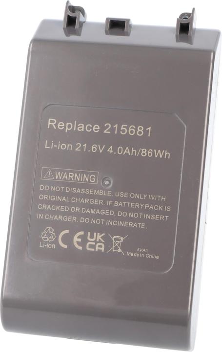 Produktbild AccuCell 4,0Ah Akku passend für Dyson V8 Li-Ion Akku 21,6 Volt 4000mAh, max. 86Wh