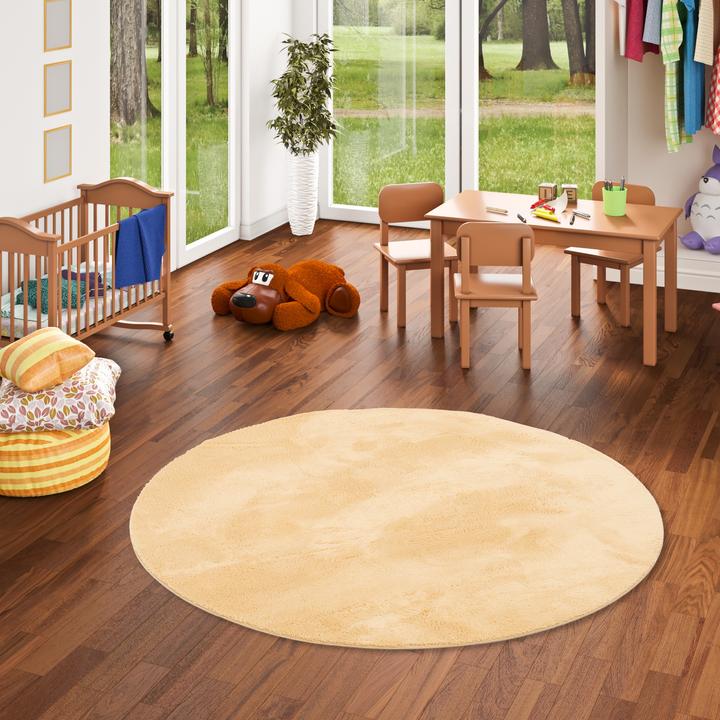 Produktbild Pergamon Kinder Super Soft Fellteppich Pearl Kids Rund (120 x 120 cm)