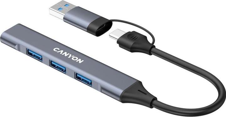 Canyon Konverter-Hub DS-02 4in1 USB-A/C Grau
