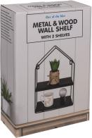 Actual product image Ootb Metal/wood wall shelf with 2 shelves