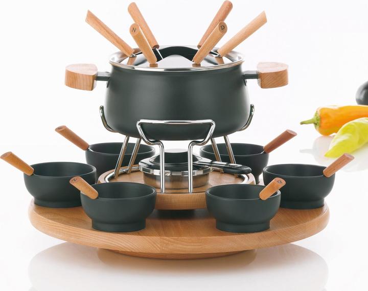 Wood, Black, Stainless steel