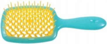 Actual product image Janeke Superbrush Hairdresser Brush For Combing Turquoise-Yellow