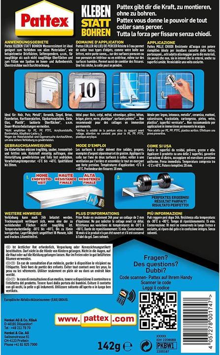 Immagine prodotto Pattex Incollare invece di forare (142 g)