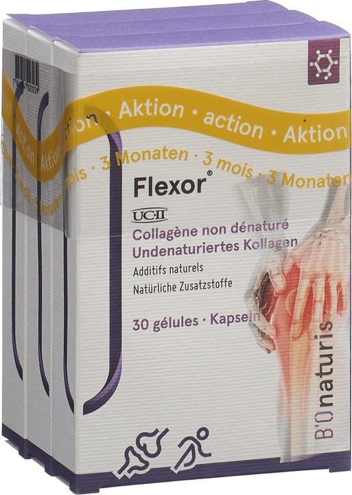 Produktbild B'Onaturis Flexor mit UCII Kollagen Vitamine Mineralien 3x (90 Stück, Kapseln, 66 g)