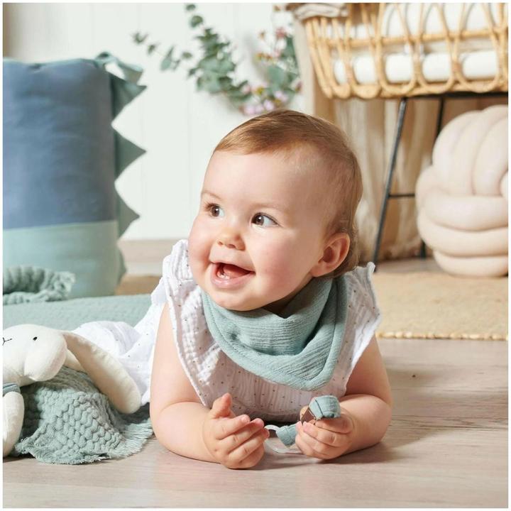 Produktbild nordic coast company Musselin Lätzchen-Set Grau & Mint