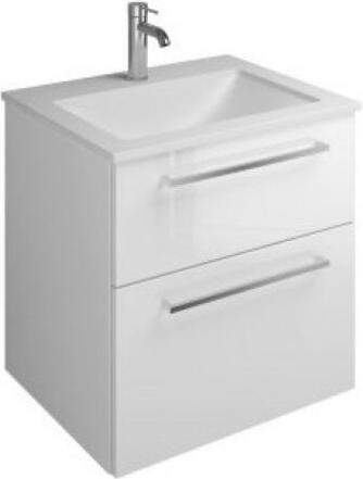 burgbad Eqio Cast mineral washbasin including vanity unit, width 620 mm