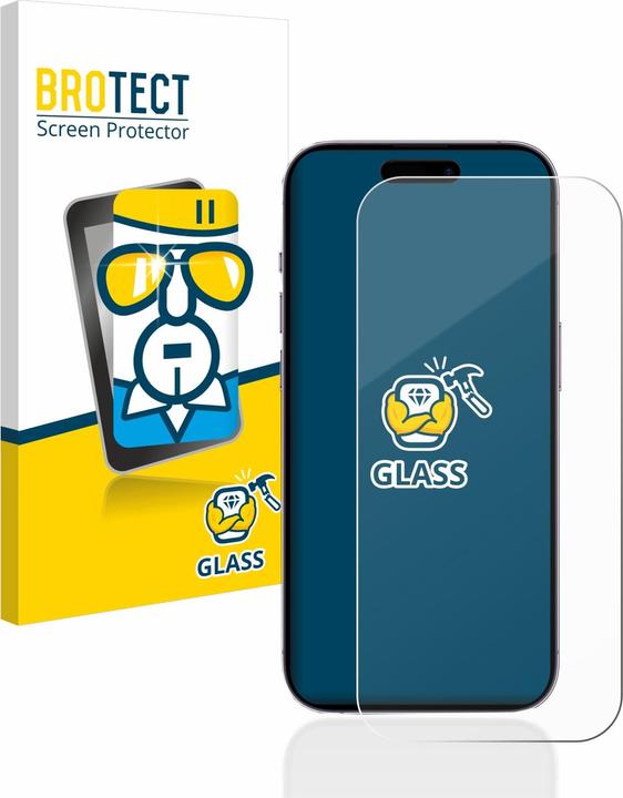 Actual product image BROTECT Armoured tempered glass screen protector (1 Piece, Apple iPhone 14 Pro)
