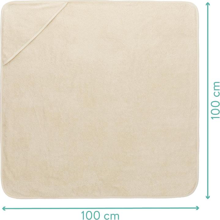 Actual product image Fillikid BW hooded towel 100x100 taupe