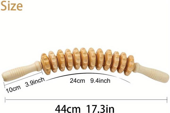 Produktbild PhoneLook Naturholz Anti-Cellulite Massage-Roller für tiefe Muskeln und Gewebe, Lymphdrainage