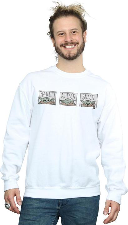 Actual product image Star Wars Mens The Mandalorian The Child Tiles Sweatshirt (M)