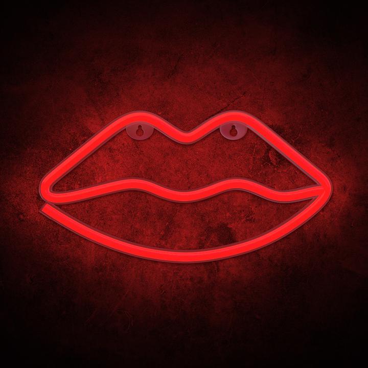 Actual product image Forever Light Neon LED Light LIPS red Bat + USB FLNEO8 (2 cm)