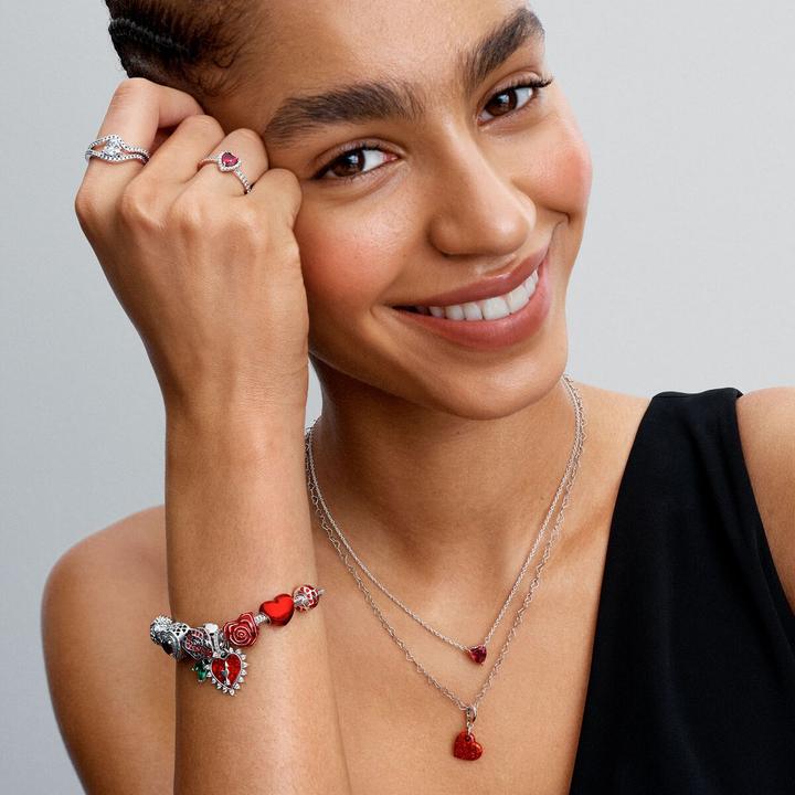 Actual product image Pandora Opalescent Red Heart Dangle Charm (Sterling silver 925)