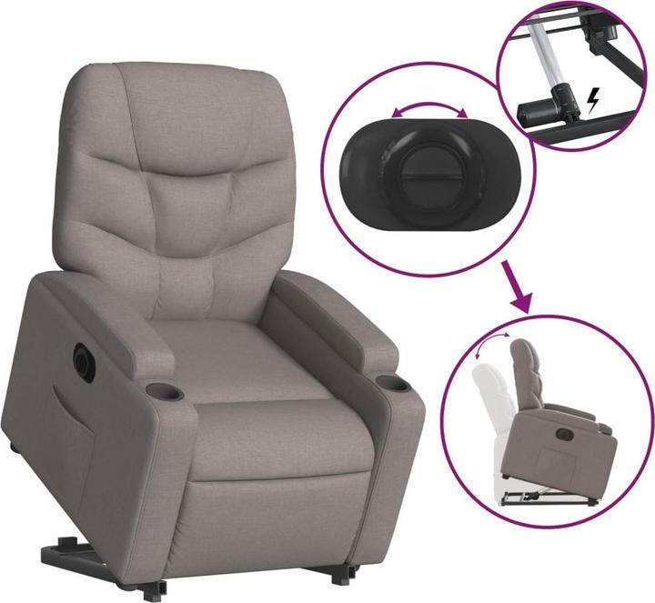 Immagine prodotto VidaXL Reclinabile con ausilio elettrico in tessuto
