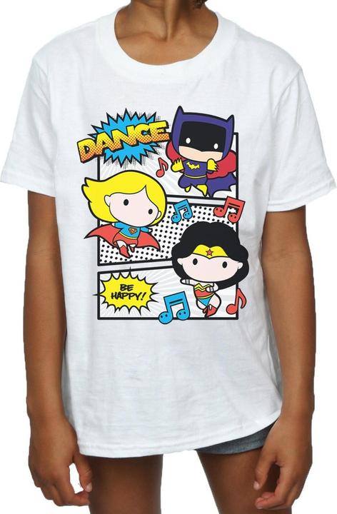 Actual product image Girls Chibi Super Friends Dance Cotton T-Shirt (128)