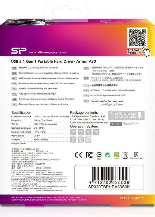 Produktbild Silicon Power Armor USB 3.1 Gen1 (2 TB)