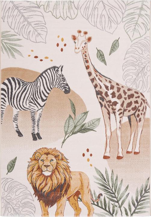 Image du produit Pergamon Kinder Teppich Maui Kids Giraffe Zebra Löwe (140 x 200 cm)