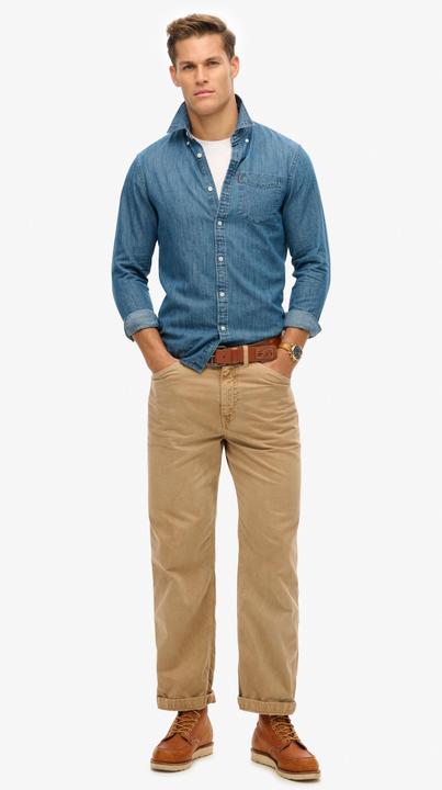 Produktbild Superdry ESSENTIALS L/S DENIM SHIRT Heren Overhemd (XXL)