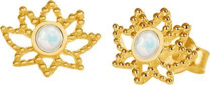 Steinkult Perlenohrringe vergoldet "Lotus Charme" (Süsswasserzuchtperle, Messing 18 Kt. Vergoldet)