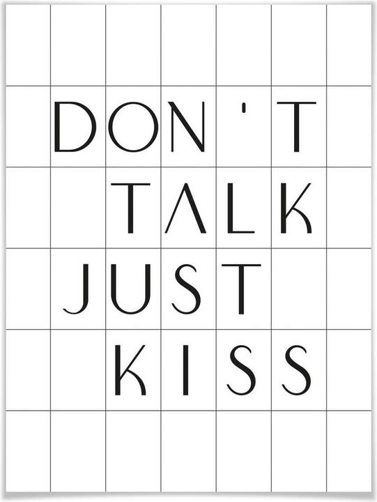 Produktbild Trenddeko mit Raster - Don't talk just kiss (24 x 30 cm)
