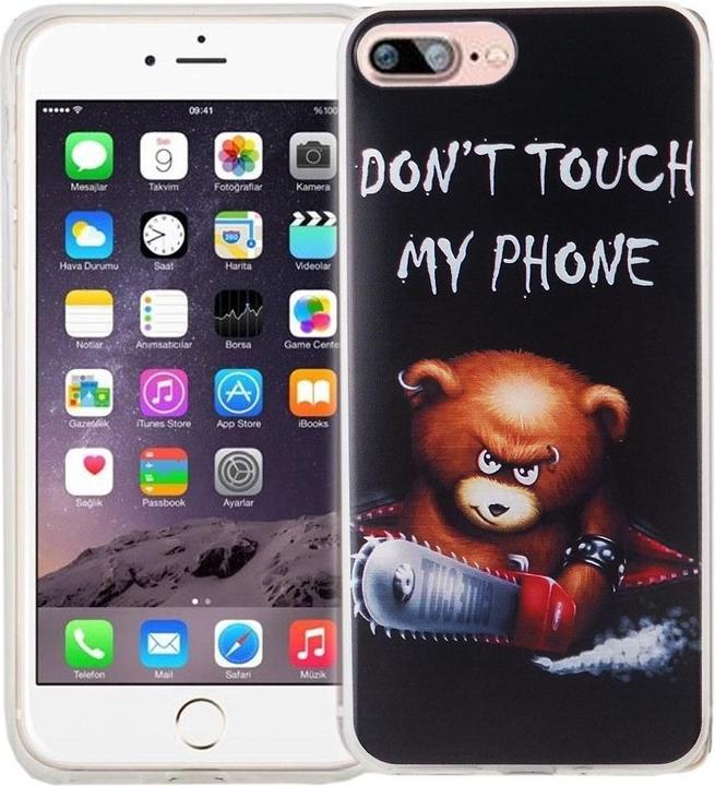 Produktbild König Design Handy Hülle für Apple iPhone 8 Plus Bär Dont Touch Tasche Cover Motiv Slim Case (Apple iPhone 8 Plus)