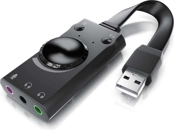 CSL USB Soundkarte Surround Sound, mini externe USB Soundkarte mit Lautstärkenregelung (USB 2.0)
