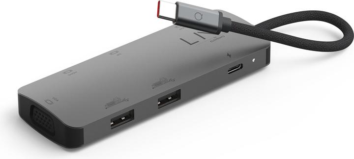 Immagine prodotto LINQ Connects USB-C -> 1x HDMI, 1x DP, 1x miniDP, 1x VGA, 1x USB-C, 2x USB-A LQ48019 grigio (USB-C, 7 Porti)