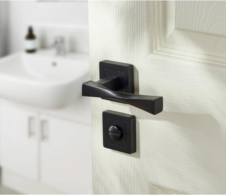 Immagine prodotto Yale Maniglia per porta nera - Verona - Maniglia per porta da bagno con rosetta per pomello, 8x8 mm (Maniglia della porta)