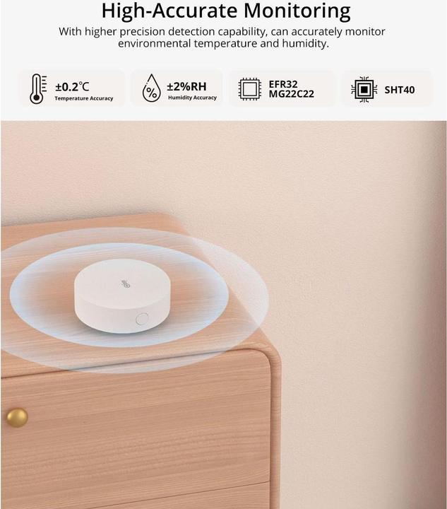 Productafbeelding Sonoff Zigbee temperatuur- en vochtigheidssensor SNZB-02P DC 3 V