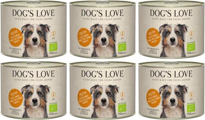 Image du produit Dog's love BIO Dinde, amarante, potiron & persil (Adulte, 6 pcs, 239 g)