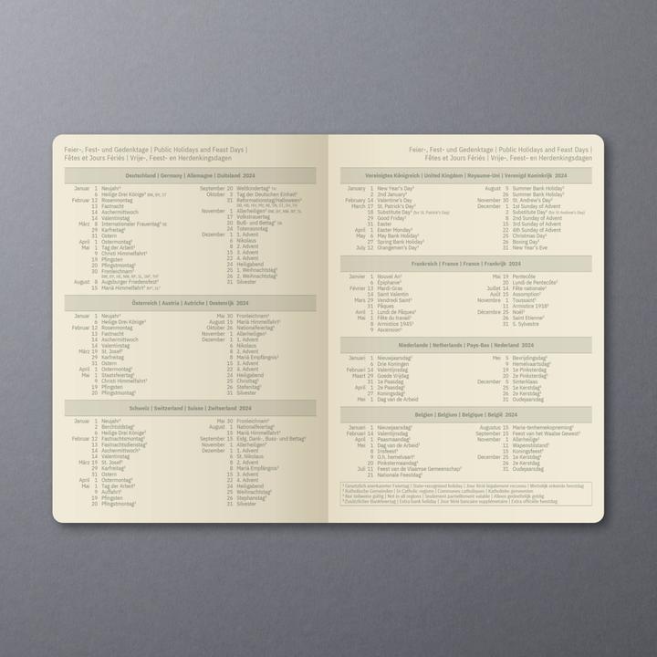 Nährwerte und Zutaten Sigel Monatskalender 2024 C2485 black, 2S/1M, SC, 140x93x5mm (A6, Weicher Einband, Deutsch)