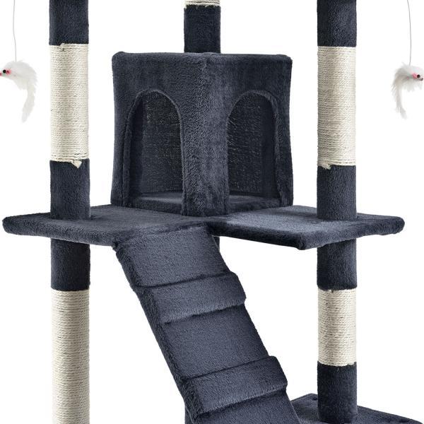 Actual product image Juskys Sam's Pet scratching post Amy (170 cm, Dark grey)