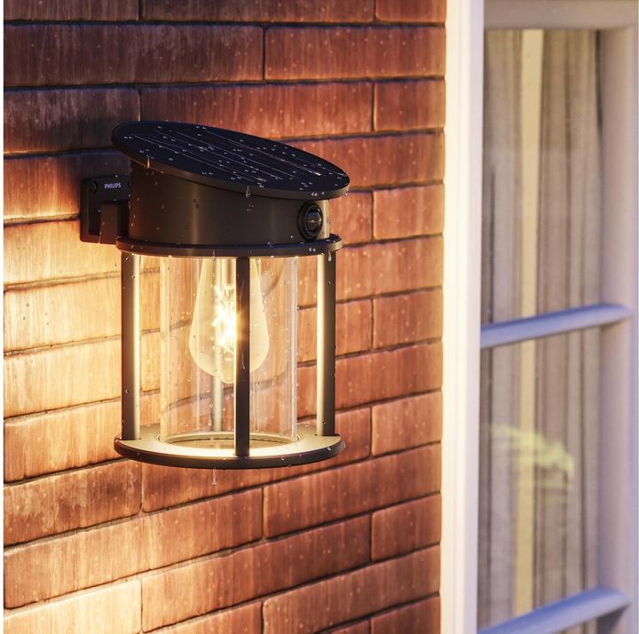 Immagine prodotto Philips Lighting Geri 929004633001 Solar-Aussenwandleuchte 3.2 W Warmweiss Schwa (470 lm, IP44)
