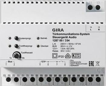 Actual product image Gira Control unit 128700 Audio door communication REG