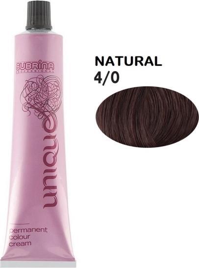 Konjac Sponge Permanentes Haarfärbemittel Subrina Professional Unique 4/0, Mittelbraun, 100ml (4, 0 Medium Chestnut)