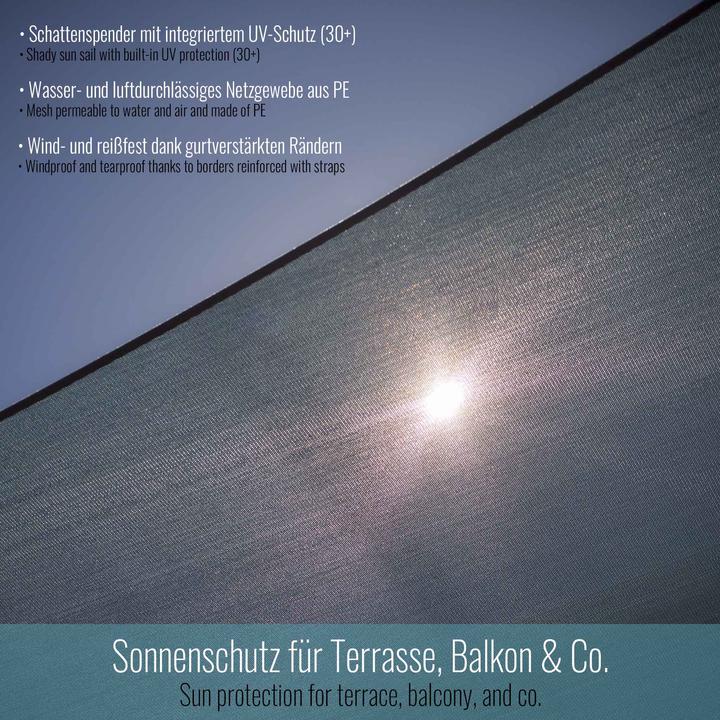 Actual product image Toboli Awning Sun Sail Triangle 3x3x4.2m Windproof Sun Protection UV 30+, Garden Terrace Balcony