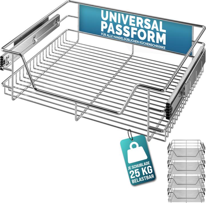 Produktbild Casaria Teleskopschublade 60cm - 4er Set (1 x, 27 x 44 x 14 cm)