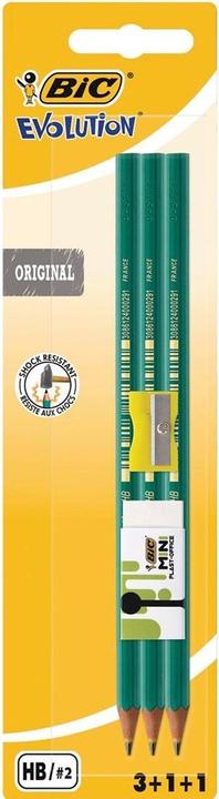 Bic Evolution Set Gomme Fluo (HB, 3 x)