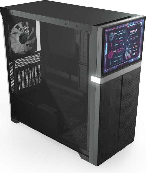 Actual product image Valkyrie VK02 LCD Black (ITX, ATX, mATX, Mini-ITX)