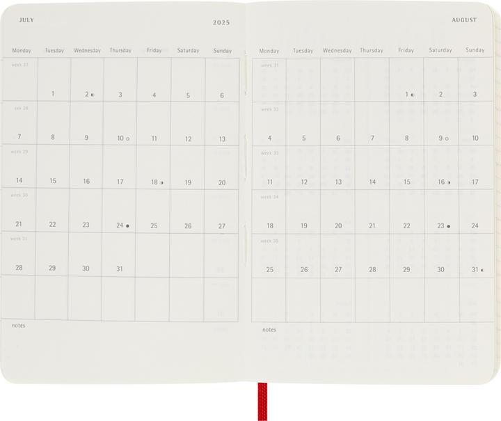 Productafbeelding Moleskine 18 maanden weekkalender 2024/2025, pocket/A6, 1 week = 1 pagina, rechts gelinieerd (A6, Pocket, Engels)