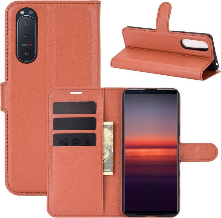 Produktbild König Design Hülle Handy Schutz für Sony Xperia 5 II Case Cover Tasche Etuis Bumper Braun Neu (Sony Xperia 5 II)