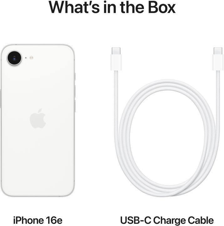 Produktbild Apple iPhone 16e (128 GB, White, 6.10", Dual SIM, 48 Mpx, 5G)